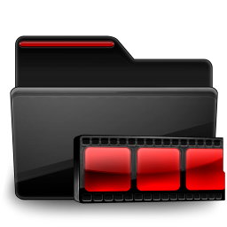 Black, Folder, Red, Video Icon