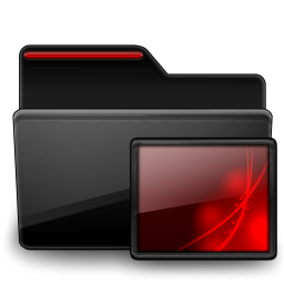 Black, Folder, Images, Red Icon