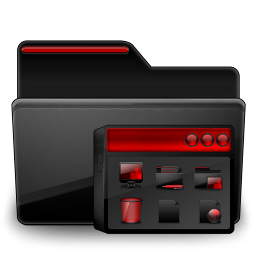 Black, Folder, Group, Program, Red Icon