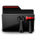 Admin, Black, Folder, Red Icon