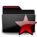 Black, Favorites, Folder, Red Icon