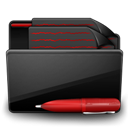 Black, Documents, Folder, Red Icon
