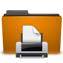 Folder, Orange, Print Icon