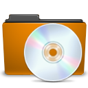 Cd, Folder, Orange Icon