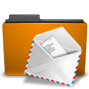 Folder, Mail, Orange Icon