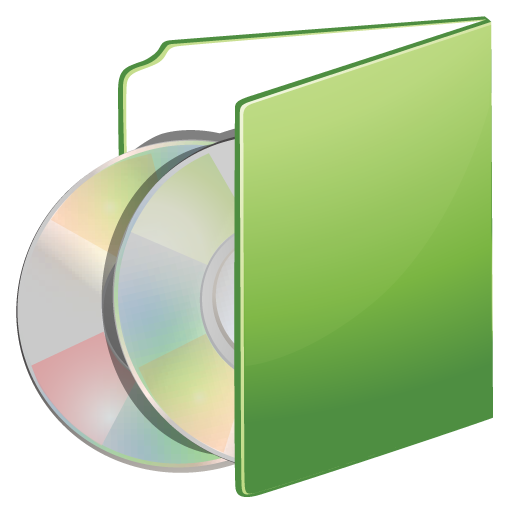 Cds, Folder, Green Icon