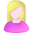 Blond, Female, Pink, User, White Icon