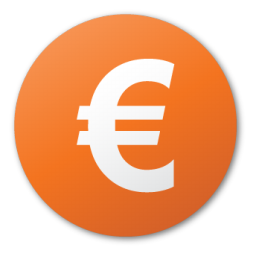 Currency, Euro, Red Icon
