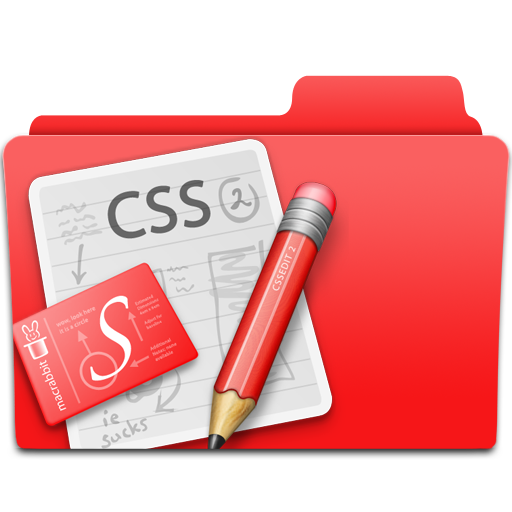 Css, Design, Edit, Folder, Red, Web Icon