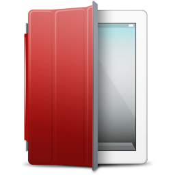 Cover, Ipad, Red, White Icon