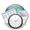 Calendar, Clock, Earth, Email, Internet, World Icon