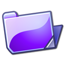Folder, Open, Violet Icon