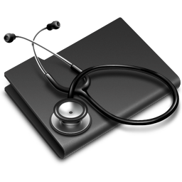 Black, Folder, Stethoscope Icon
