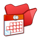 Folder, Red, Scheduled, Tasks Icon