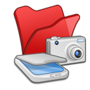 &Amp, Cameras, Folder, Red, Scanners Icon