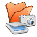 &Amp, Cameras, Folder, Orange, Scanners Icon