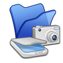 &Amp, Blue, Cameras, Folder, Scanners Icon