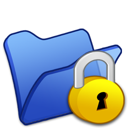 Blue, Folder, Locked Icon