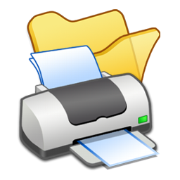 Folder, Printer, Yellow Icon