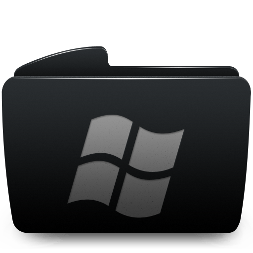 Black, Folder, Window Icon