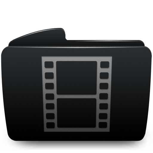 Black, Folder, Movies Icon