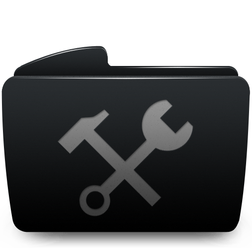 Black, Folder, Utilities Icon