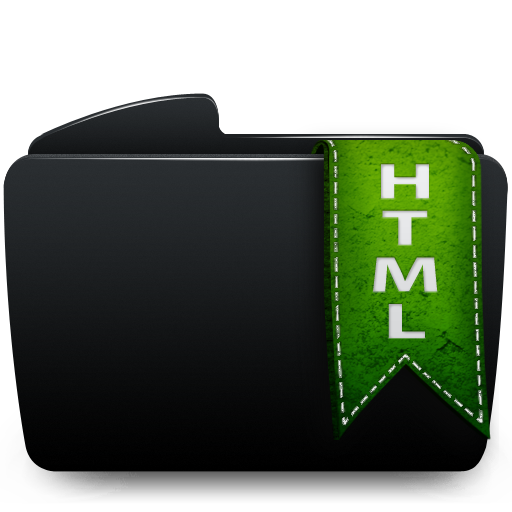 Black, Folder, Html Icon
