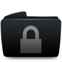 Black, Folder, Lock Icon