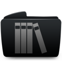 Black, Folder, Library Icon