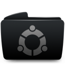 Black, Folder, Ubuntu Icon