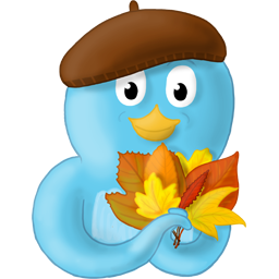 Bird, Fall, Leaves, Twitter Icon