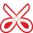 Basic, Red, Scissors Icon
