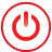 Basic, Button, Power, Red Icon
