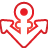 Anchor, Basic, Red Icon