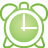 Alarm, Basic, Clock, Green Icon