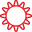 Basic, Red, Sun, Weather Icon
