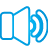 Basic, Blue, Speaker Icon