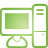Basic, Computer, Green Icon
