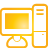 Basic, Computer, Yellow Icon