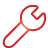 Basic, Red, Wrench Icon