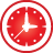 Basic, Clock, Red Icon