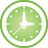 Basic, Clock, Green Icon