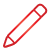 Basic, Pencil, Red Icon