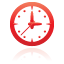 Clock, Red Icon