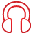 Basic, Headphone, Red Icon