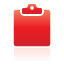 Clipboard, Red Icon