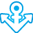 Anchor, Basic, Blue Icon