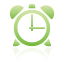 Alarm, Clock, Green Icon