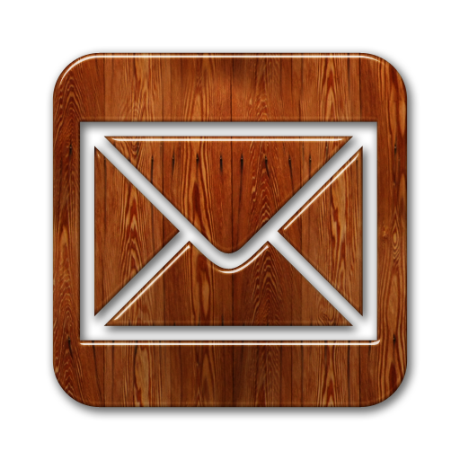 Envelope, Mail, Wood Icon