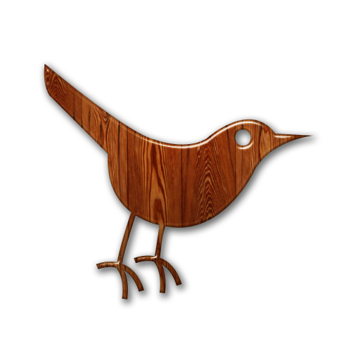 Bird, Twitter, Wood Icon